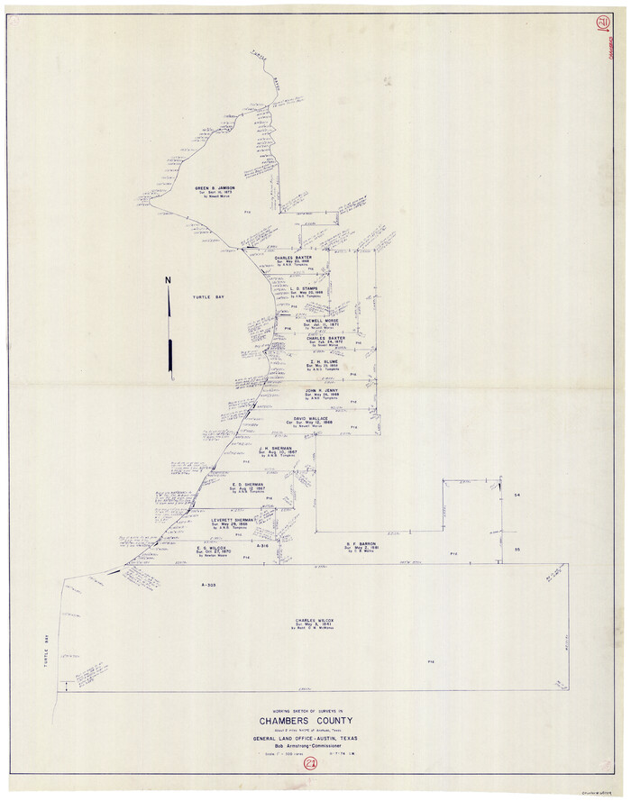 68004, Chambers County Working Sketch 21, General Map Collection
