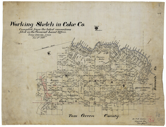 68040, Coke County Working Sketch 3, General Map Collection