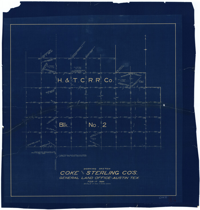 68045, Coke County Working Sketch 8, General Map Collection