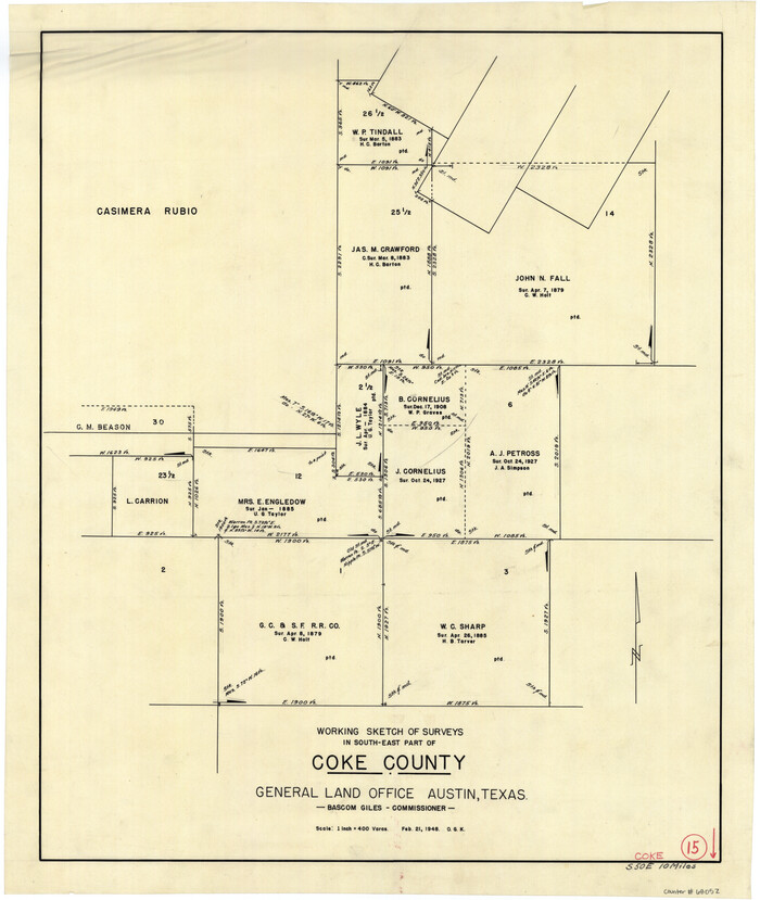 68052, Coke County Working Sketch 15, General Map Collection