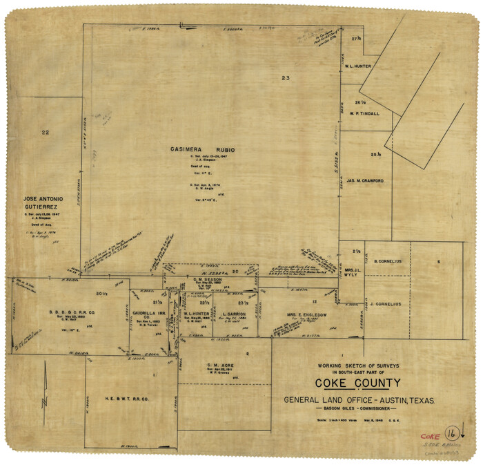 68053, Coke County Working Sketch 16, General Map Collection
