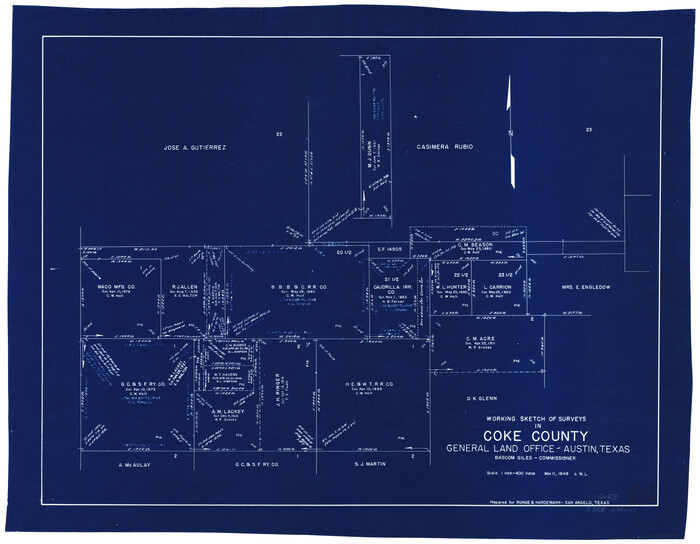 68058, Coke County Working Sketch 21, General Map Collection
