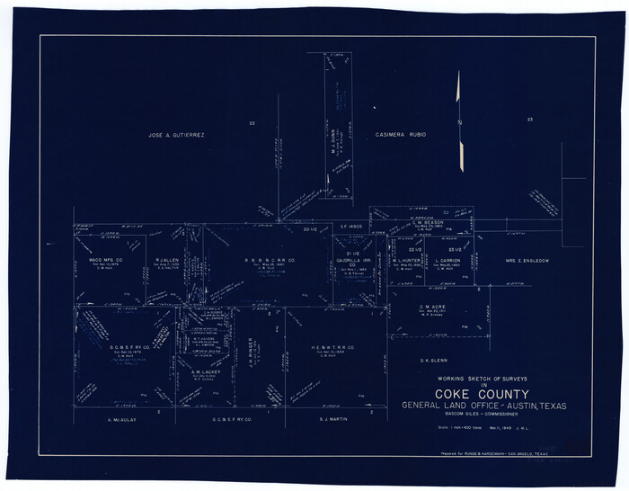 68058, Coke County Working Sketch 21, General Map Collection