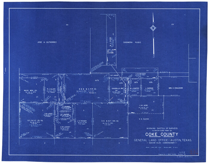 68059, Coke County Working Sketch 22, General Map Collection
