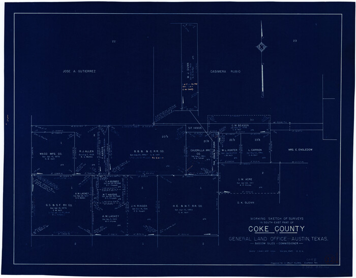 68059, Coke County Working Sketch 22, General Map Collection