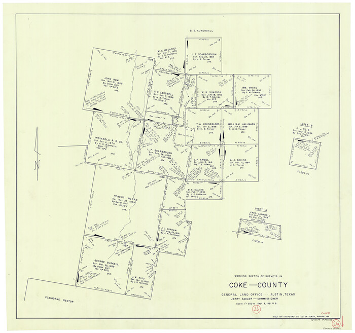 68063, Coke County Working Sketch 26, General Map Collection
