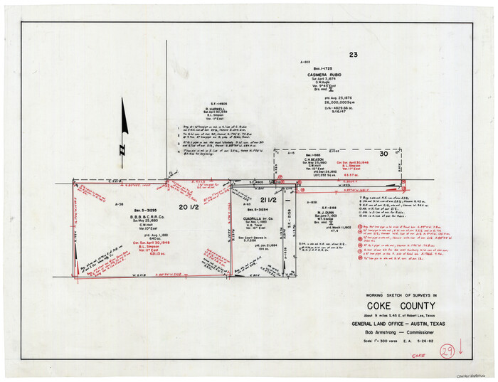 68066, Coke County Working Sketch 29, General Map Collection
