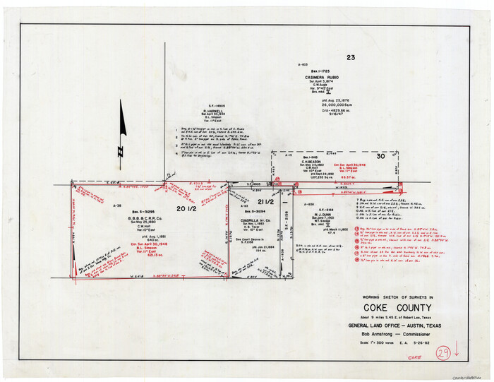 68066, Coke County Working Sketch 29, General Map Collection