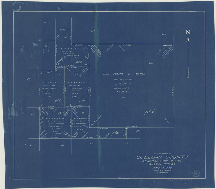 68072, Coleman County Working Sketch 6, General Map Collection