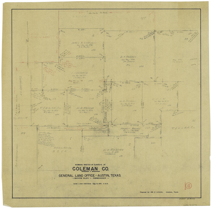 68078, Coleman County Working Sketch 12, General Map Collection
