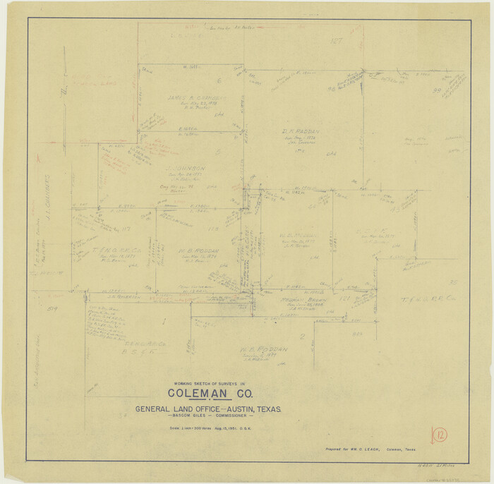 68078, Coleman County Working Sketch 12, General Map Collection