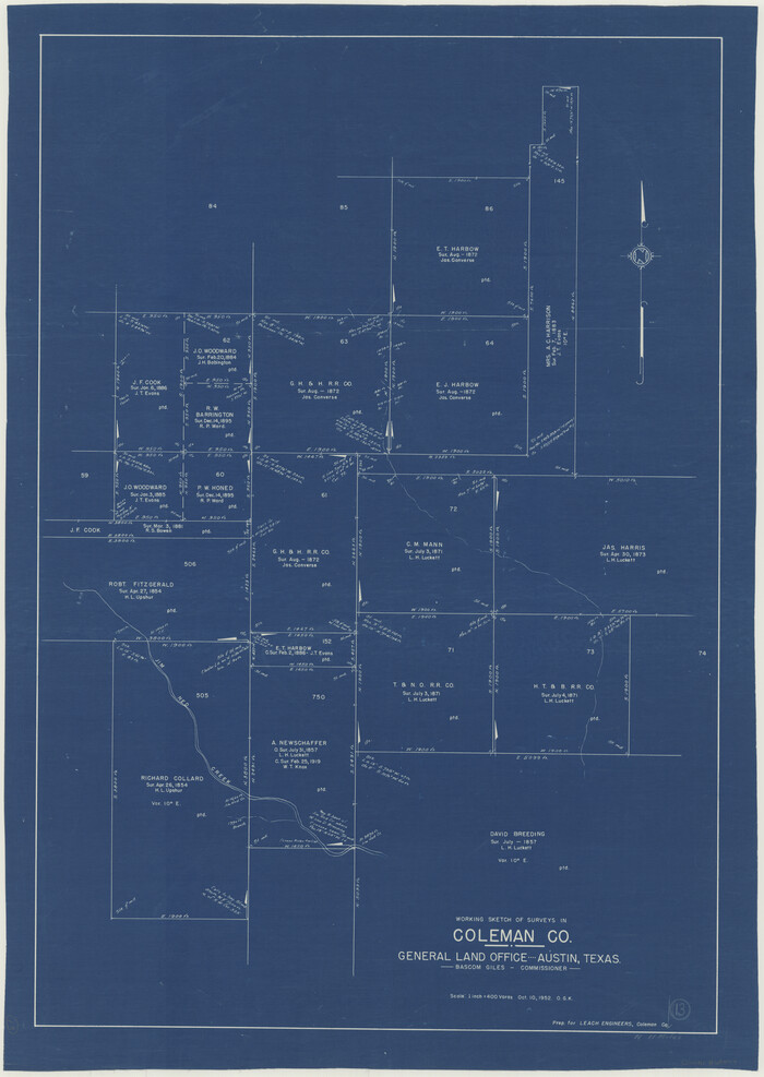 68079, Coleman County Working Sketch 13, General Map Collection