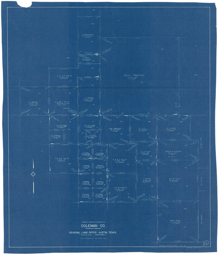 68082, Coleman County Working Sketch 16, General Map Collection
