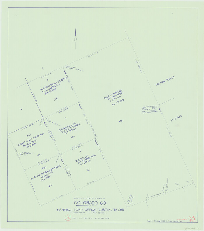 68120, Colorado County Working Sketch 20, General Map Collection