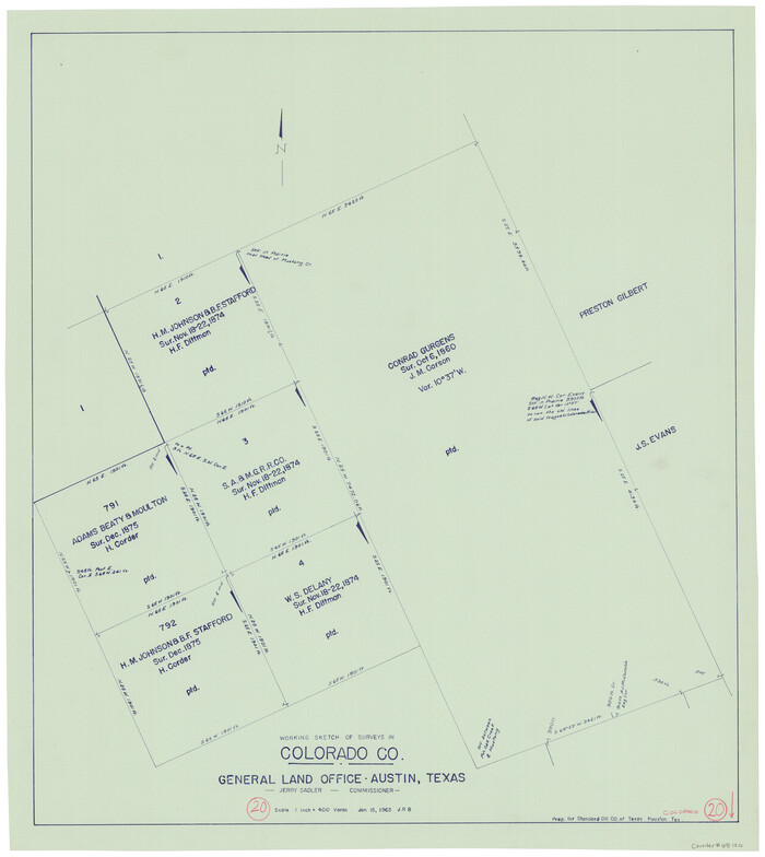 68120, Colorado County Working Sketch 20, General Map Collection