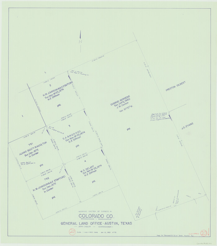 68120, Colorado County Working Sketch 20, General Map Collection