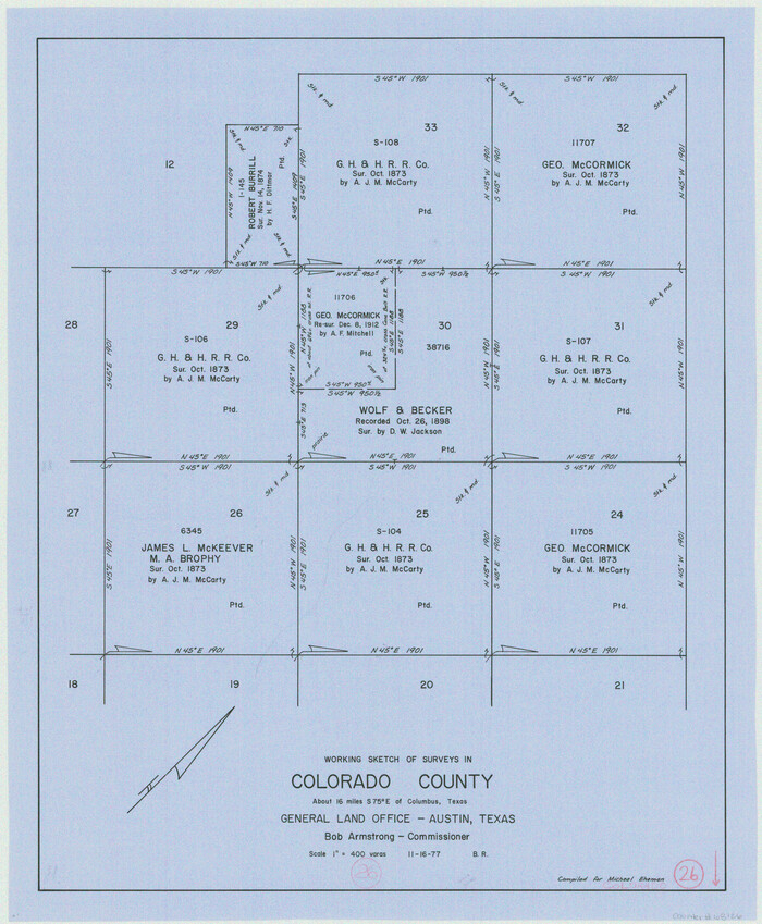 68126, Colorado County Working Sketch 26, General Map Collection
