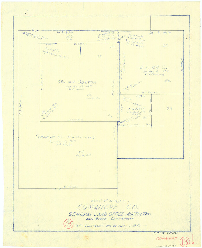 68147, Comanche County Working Sketch 13, General Map Collection