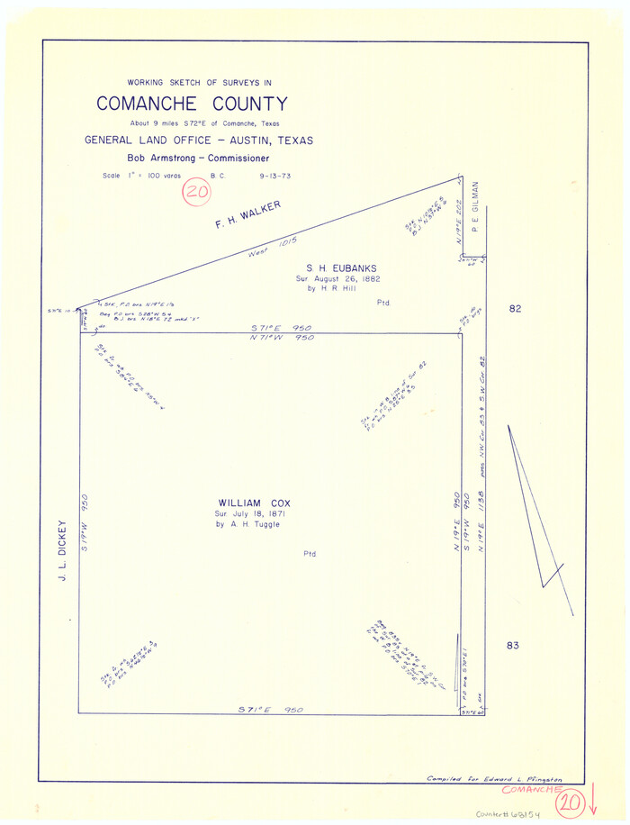 68154, Comanche County Working Sketch 20, General Map Collection