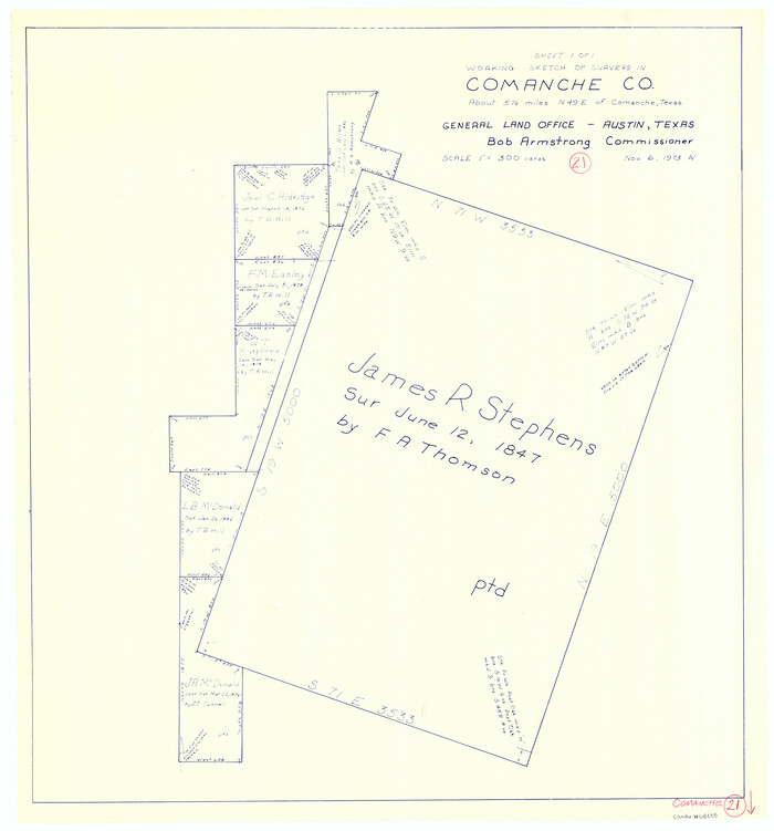 68155, Comanche County Working Sketch 21, General Map Collection
