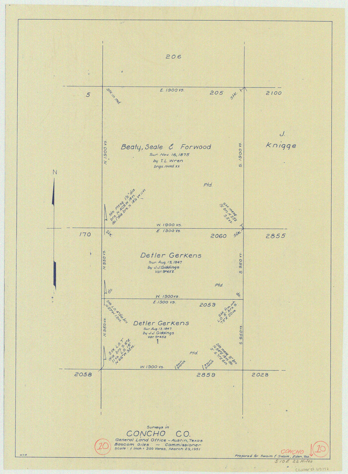 68192, Concho County Working Sketch 10, General Map Collection