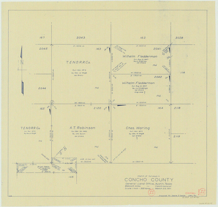 68193, Concho County Working Sketch 11, General Map Collection