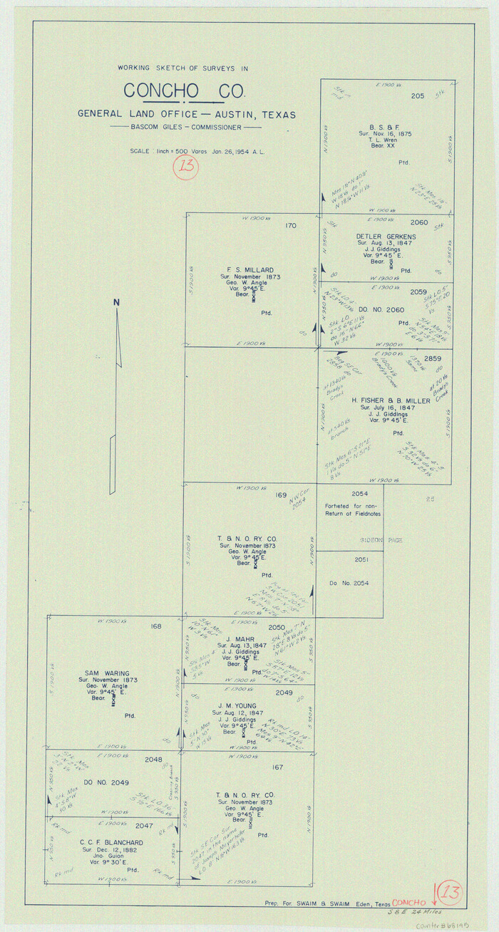 68195, Concho County Working Sketch 13, General Map Collection