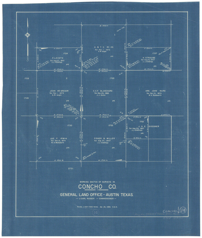 68196, Concho County Working Sketch 14, General Map Collection

