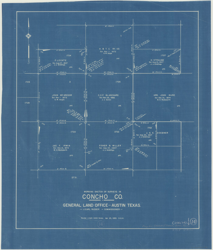 68196, Concho County Working Sketch 14, General Map Collection