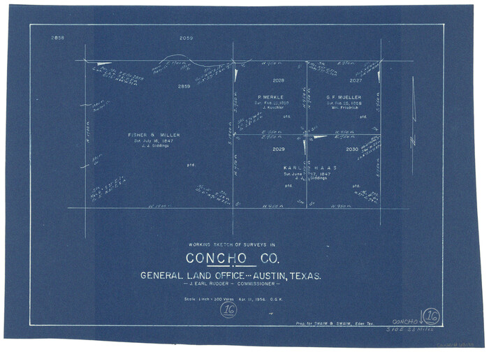 68198, Concho County Working Sketch 16, General Map Collection
