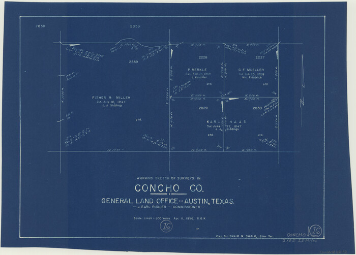 68198, Concho County Working Sketch 16, General Map Collection