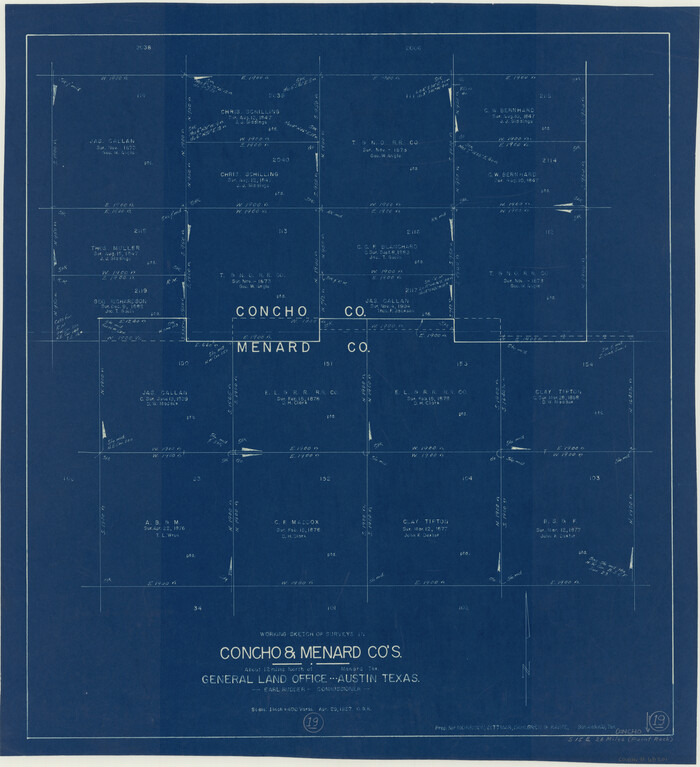 68201, Concho County Working Sketch 19, General Map Collection