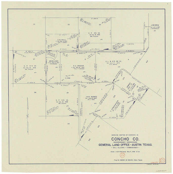 68204, Concho County Working Sketch 22, General Map Collection
