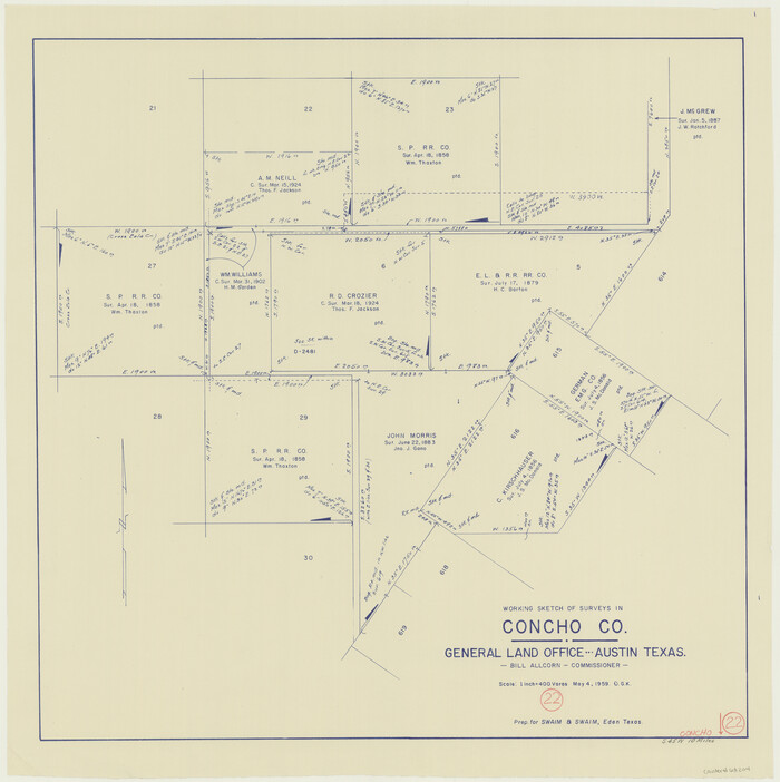 68204, Concho County Working Sketch 22, General Map Collection