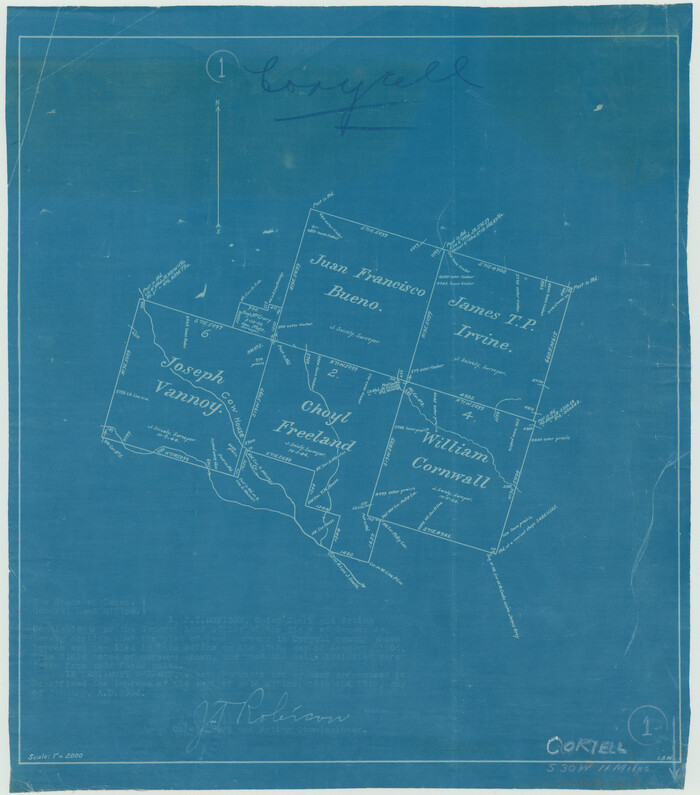 68208, Coryell County Working Sketch 1, General Map Collection