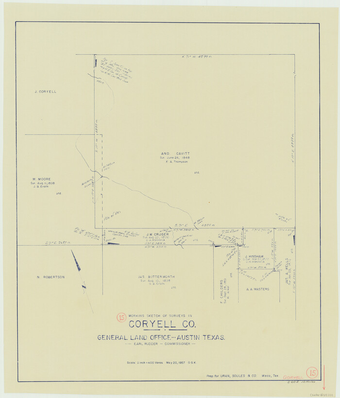 68222, Coryell County Working Sketch 15, General Map Collection
