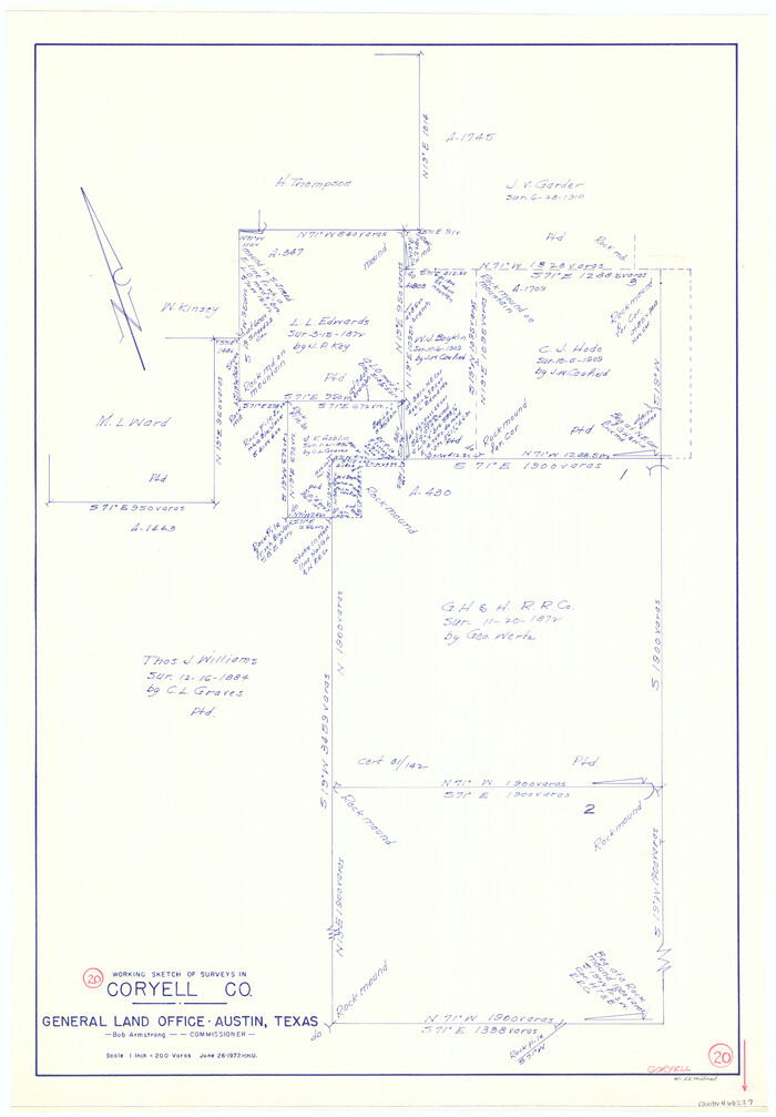 68227, Coryell County Working Sketch 20, General Map Collection