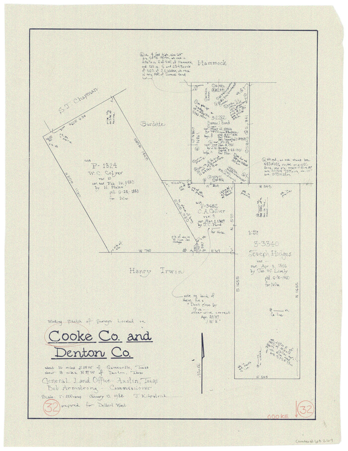 68269, Cooke County Working Sketch 32, General Map Collection
