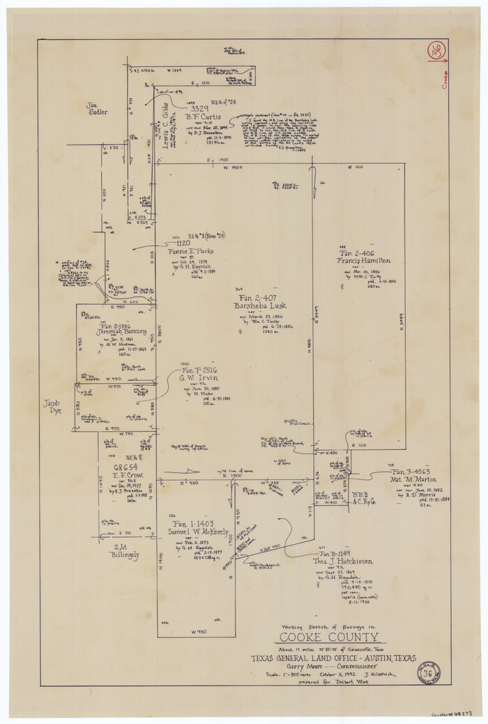 68273, Cooke County Working Sketch 36, General Map Collection