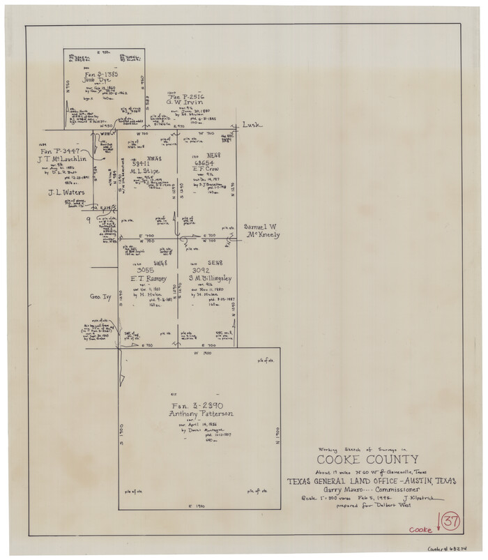 68274, Cooke County Working Sketch 37, General Map Collection