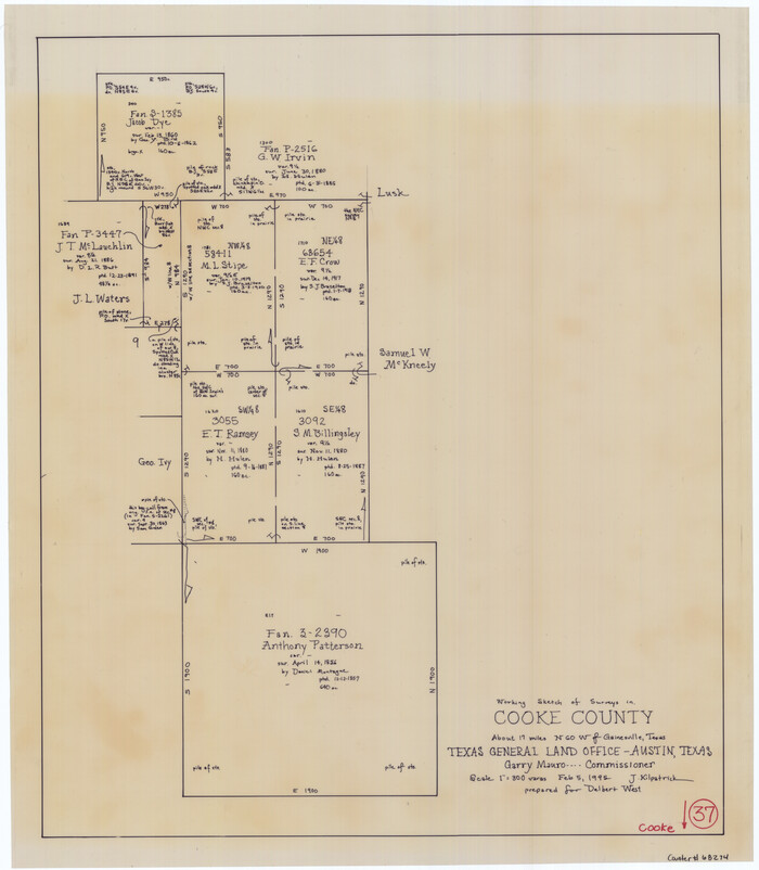 68274, Cooke County Working Sketch 37, General Map Collection