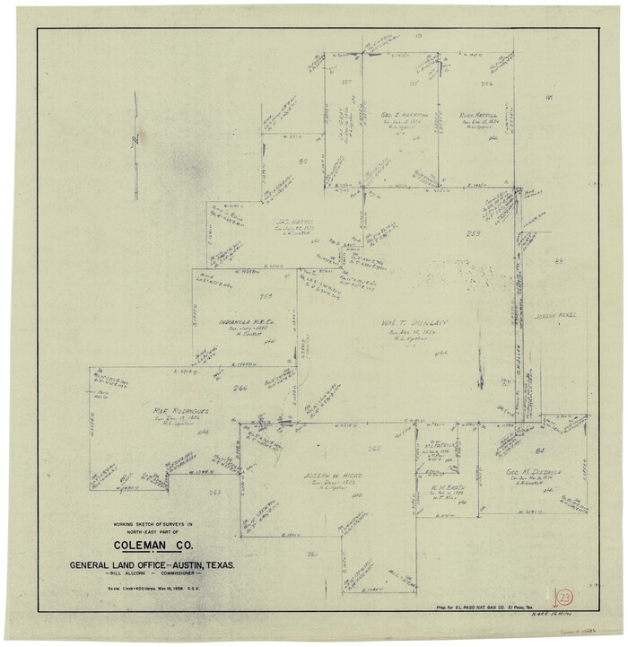 68276, Coleman County Working Sketch 23, General Map Collection
