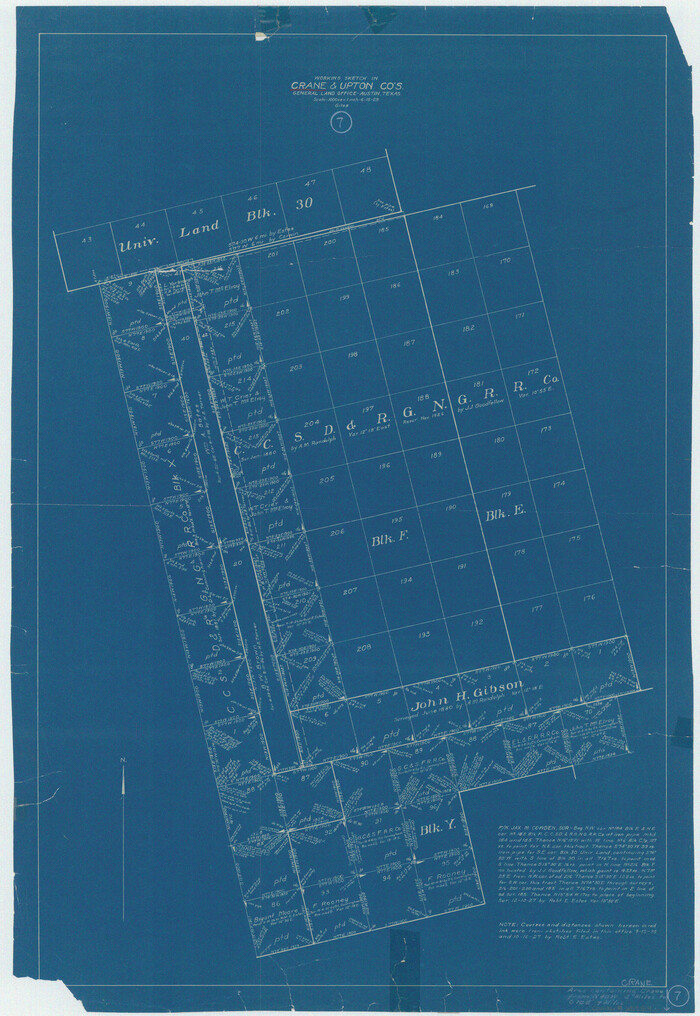 68284, Crane County Working Sketch 7, General Map Collection