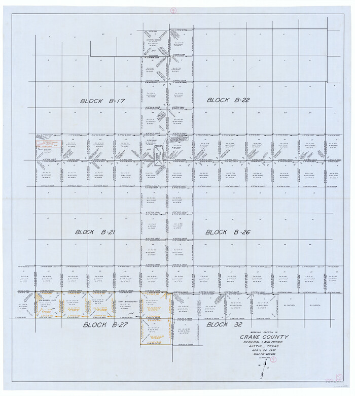 68286, Crane County Working Sketch 9, General Map Collection

