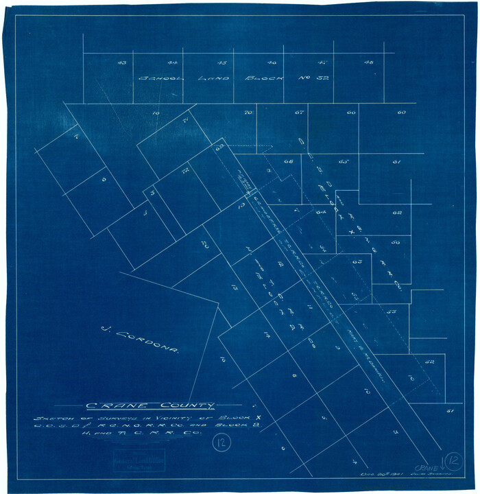 68289, Crane County Working Sketch 12, General Map Collection