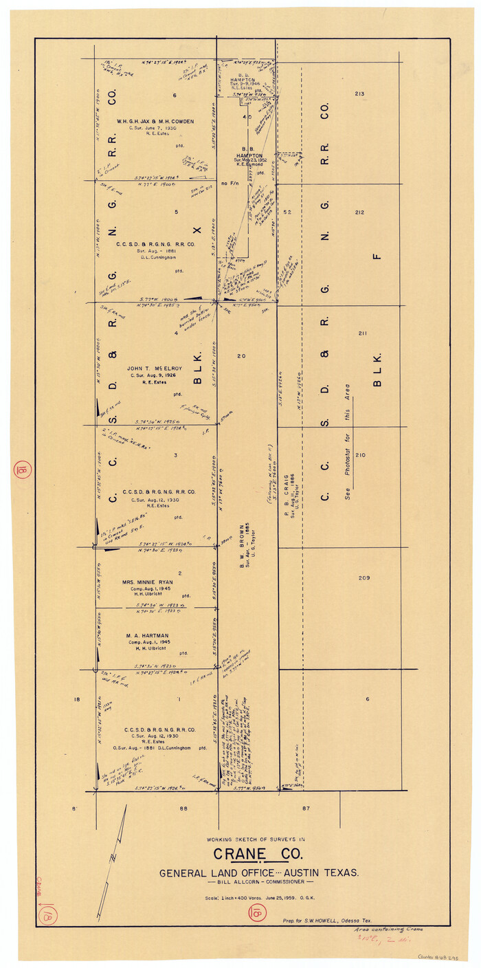 68295, Crane County Working Sketch 18, General Map Collection