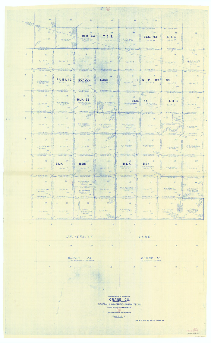 68297, Crane County Working Sketch 20, General Map Collection
