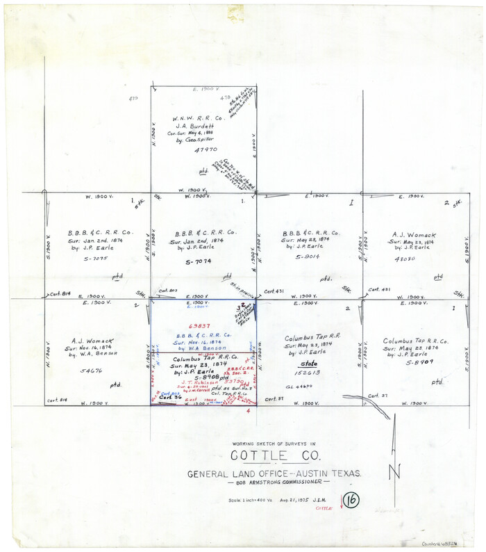 68326, Cottle County Working Sketch 16, General Map Collection
