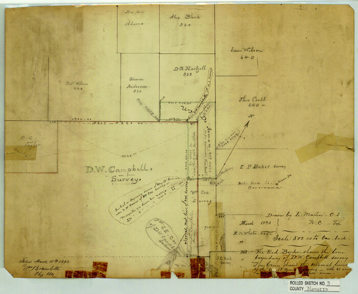6838, Navarro County Rolled Sketch 3, General Map Collection