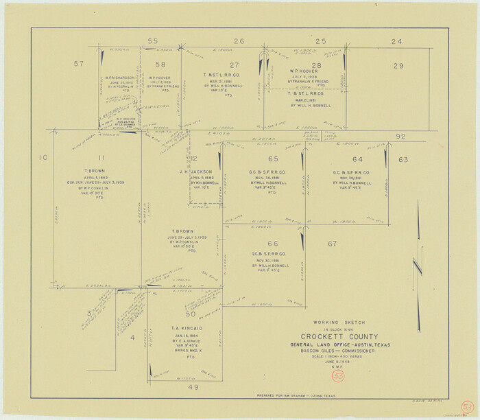 68386, Crockett County Working Sketch 53, General Map Collection